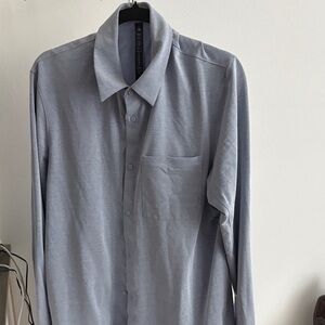 Lulu classic button up. Lululemon athletica Light Gray Button Down Shirt.